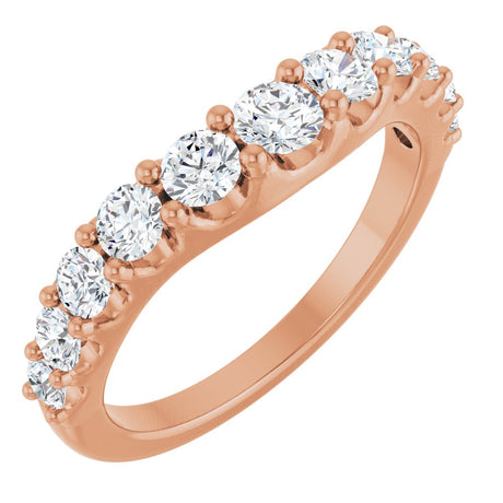 14K Rose Gold 1 CTW Lab-Grown Diamond Graduated Contour Band