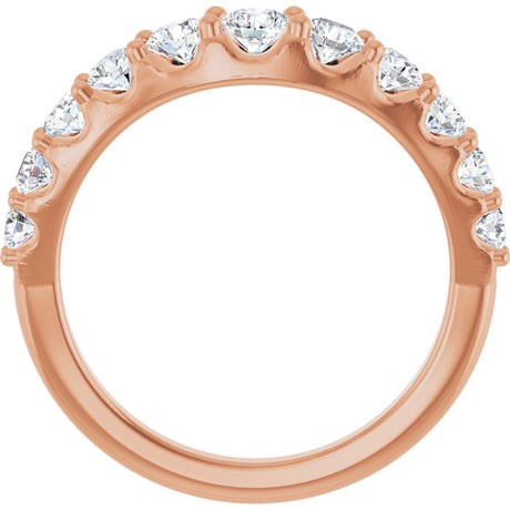 14K Rose Gold 1 CTW Lab-Grown Diamond Graduated Contour Band