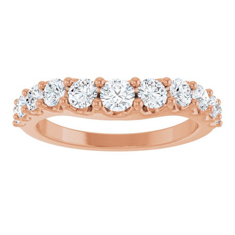 14K Rose Gold 1 CTW Lab-Grown Diamond Graduated Contour Band
