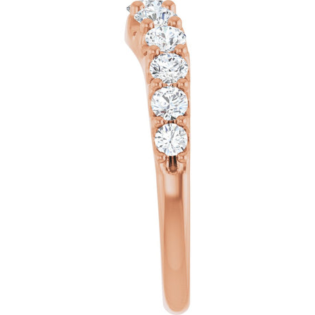 14K Rose Gold 1 CTW Lab-Grown Diamond Graduated Contour Band