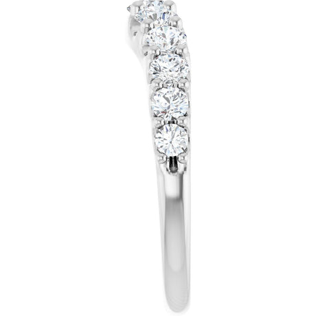 Platinum 1 CTW Natural Diamond Graduated Contour Band