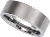 Tungsten 8 mm Comfort-Fit Flat Band Size 7.5