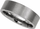 Tungsten 7 mm Comfort-Fit Flat Band Size 9.5