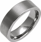 Tungsten 7 mm Comfort-Fit Flat Band Size 9.5