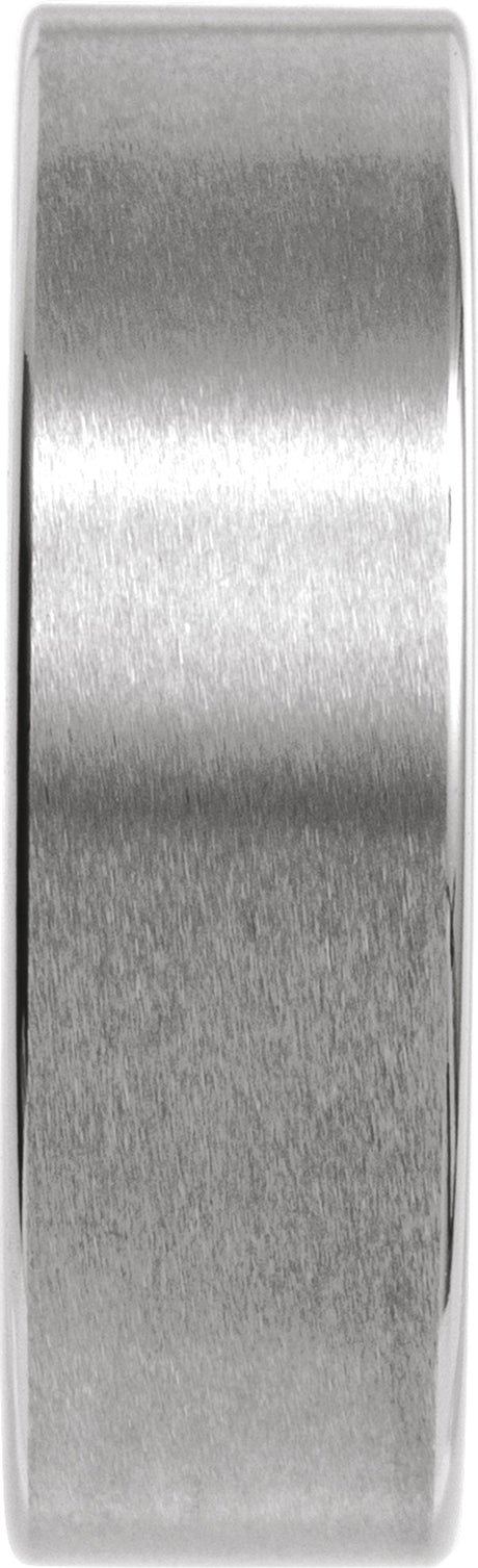 Tungsten 7 mm Comfort-Fit Flat Band Size 9.5