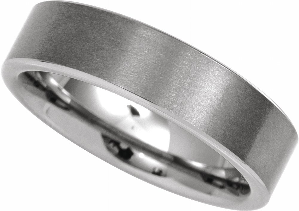 Tungsten 6 mm Flat Satin Band