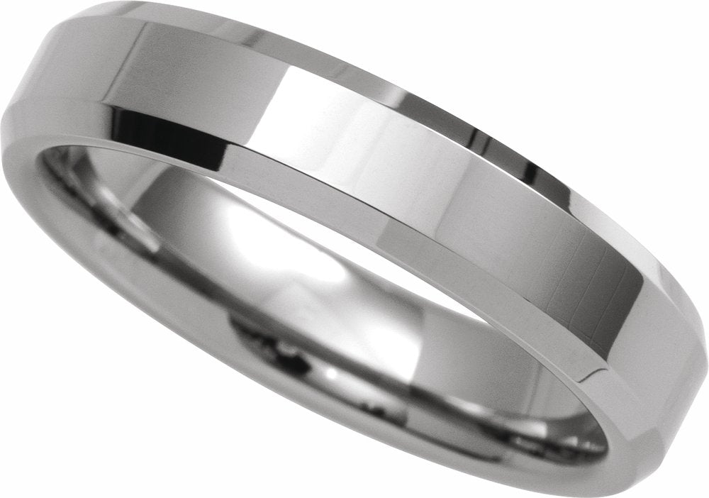 Tungsten 5 mm Beveled-Edge Band Size 7