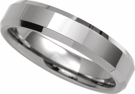 Tungsten 5 mm Beveled-Edge Band Size 7