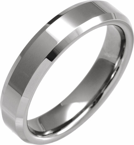 Tungsten 5 mm Beveled-Edge Band Size 7.5