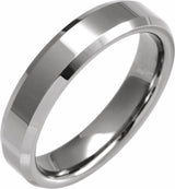 Tungsten 5 mm Beveled-Edge Band Size 7