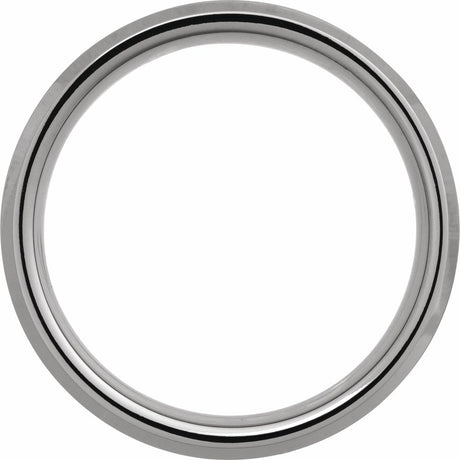 Tungsten 7 mm Beveled-Edge Band Size 7.5