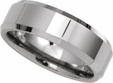 Tungsten 7 mm Beveled-Edge Band Size 7.5