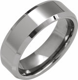 Tungsten 7 mm Beveled-Edge Band Size 7.5