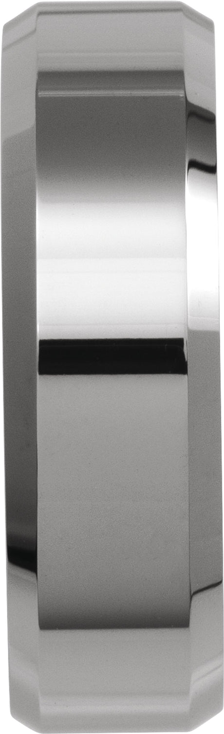 Tungsten 7 mm Beveled-Edge Band Size 7.5