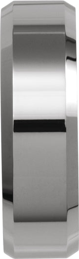 Tungsten 7 mm Beveled-Edge Band Size 7.5