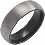 Black PVD Tungsten 7 mm Comfort-Fit Half Round Band Size 7.5