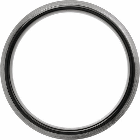 Black PVD Tungsten 5 mm Comfort-Fit Half Round Band Size 7