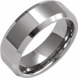 Tungsten 8 mm Beveled-Edge Band Size 7