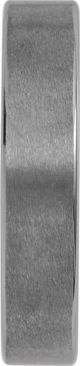 Tungsten 5 mm Comfort-Fit Flat Band Size 8.5