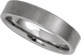Tungsten 5 mm Comfort-Fit Flat Band Size 8.5