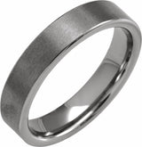 Tungsten 5 mm Comfort-Fit Flat Band Size 8.5