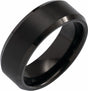 Black PVD Tungsten 8 mm Beveled-Edge Inlay Band Size 8