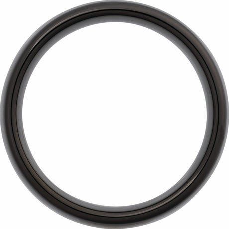 Black Tungsten 8 mm Comfort-Fit Half Round Band Size 7.5