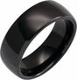 Black Tungsten 8 mm Comfort-Fit Half Round Band Size 7.5