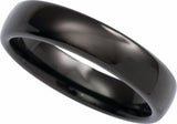 Black Tungsten 5 mm Comfort-Fit Half Round Band Size 7.5
