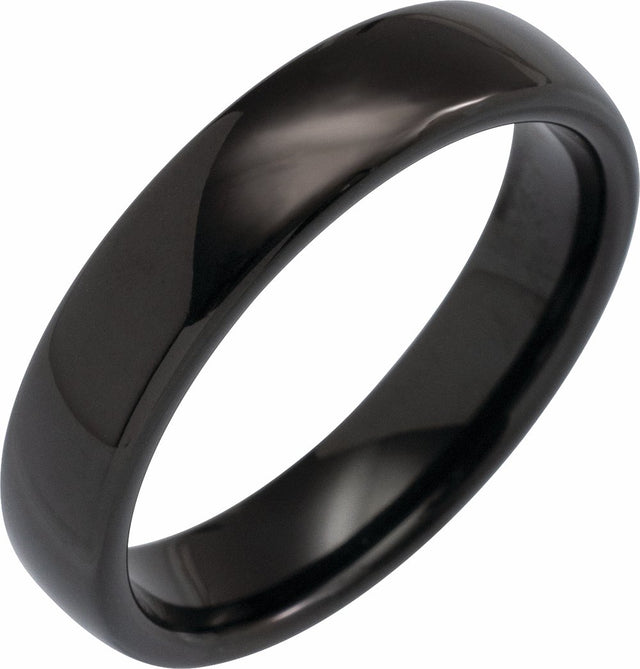 Black Tungsten 5 mm Comfort-Fit Half Round Band Size 7.5