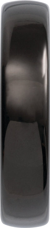 Black Tungsten 5 mm Comfort-Fit Half Round Band Size 7.5
