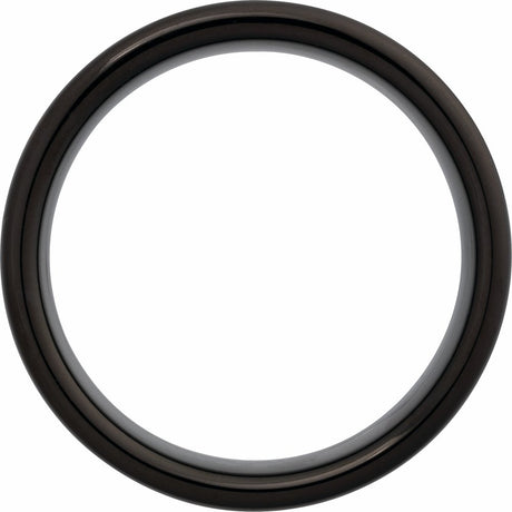 Black PVD Tungsten 8 mm Flat Band Size 8.5