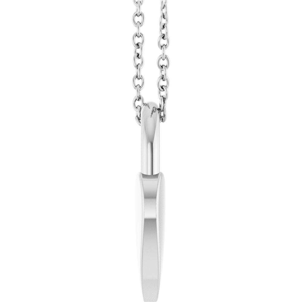 Sterling Silver Engravable Heart Lock 16-18" Necklace
