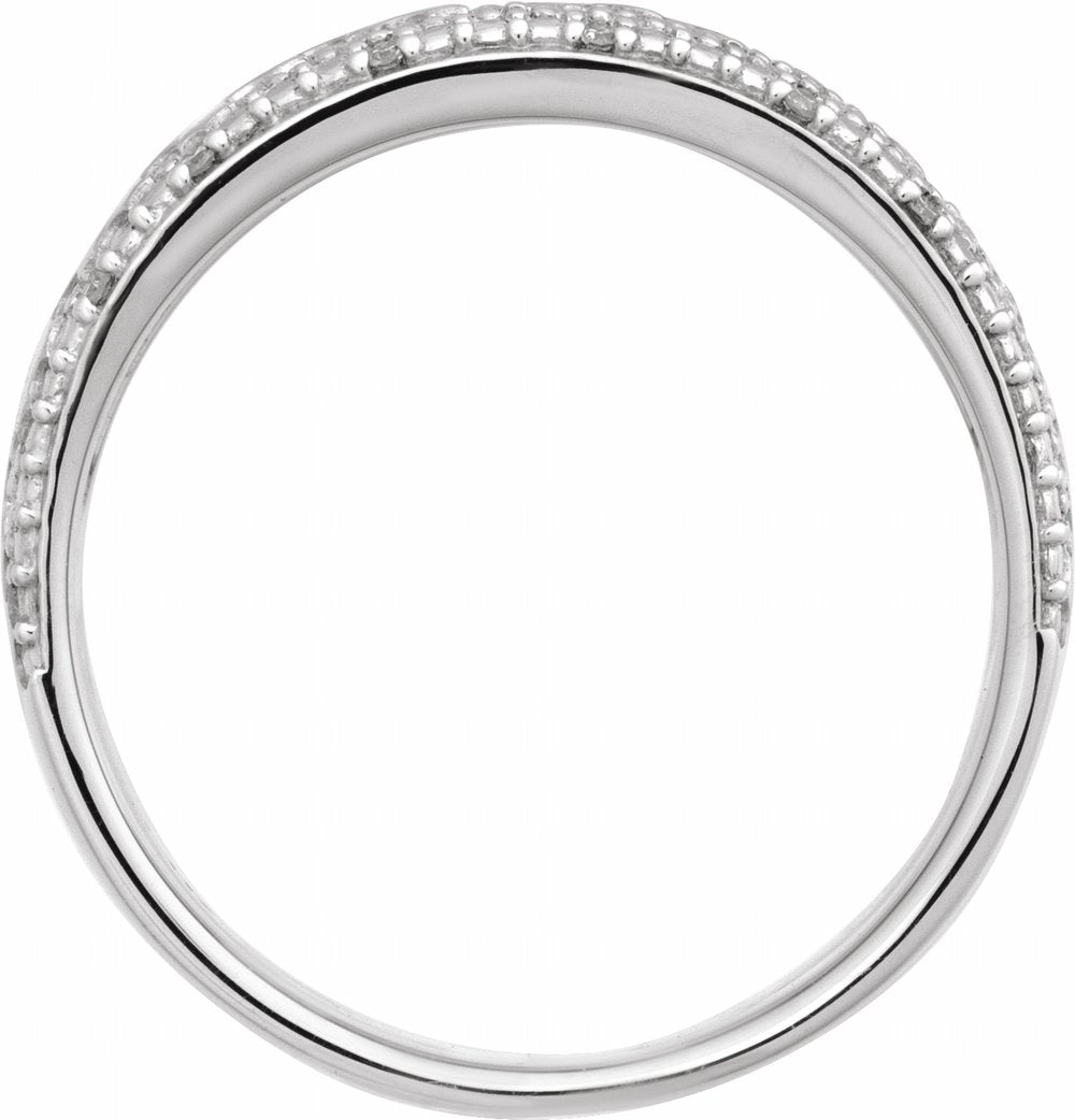 14K White 1/10 CTW Natural Diamond Anniversary Band