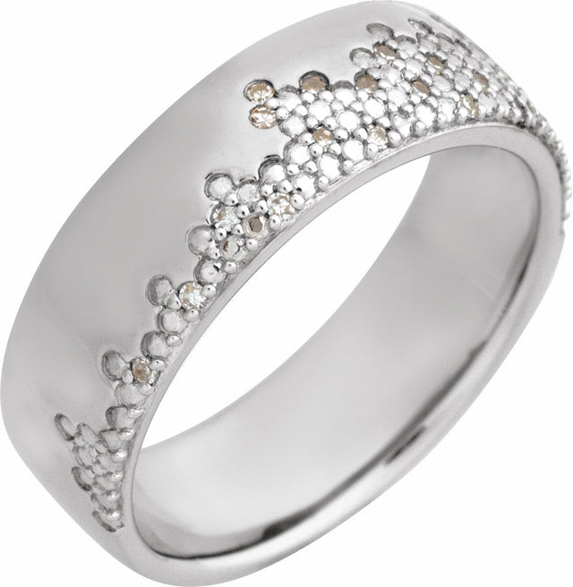 14K White 1/10 CTW Natural Diamond Anniversary Band