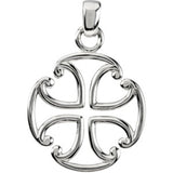 Sterling Silver 39x27 mm Maltese Cross