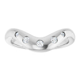 14K White Gold 1/6 CTW Lab-Grown Diamond Contour Band