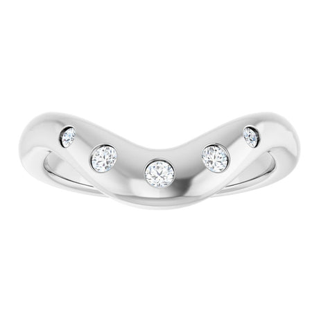 14K White Gold 1/6 CTW Lab-Grown Diamond Contour Band