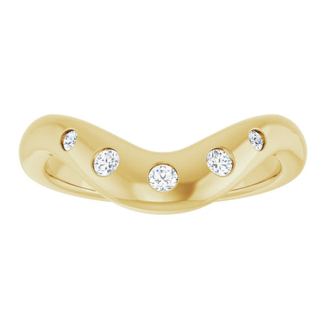 14K Yellow Gold 1/6 CTW Natural Diamond Contour Band