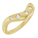 14K Yellow Gold 1/6 CTW Natural Diamond Contour Band