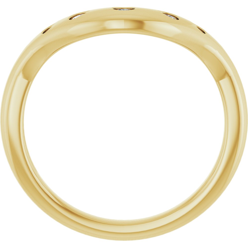 14K Yellow Gold 1/6 CTW Natural Diamond Contour Band