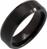 Black PVD Tungsten 7 mm Beveled-Edge Inlay Band Size 7