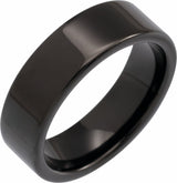 Black PVD Tungsten 6 mm Flat Band Size 7.5