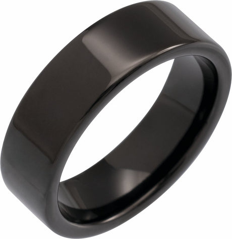 Black PVD Tungsten 6 mm Flat Band Size 7