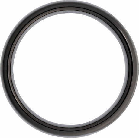 Black Tungsten 7 mm Comfort-Fit Half Round Band Size 8.5