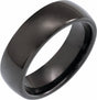 Black Tungsten 7 mm Comfort-Fit Half Round Band Size 8.5