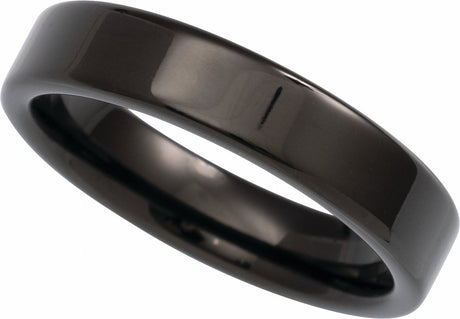 Black PVD Tungsten 5 mm Flat Band Size 7.5
