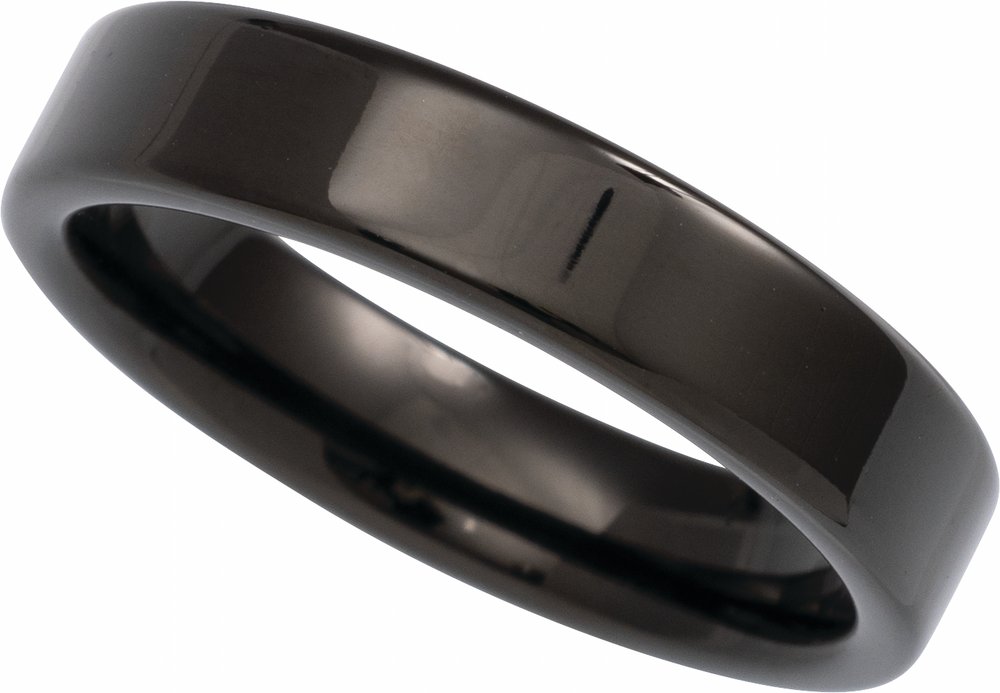 Black PVD Tungsten 5 mm Flat Band Size 7