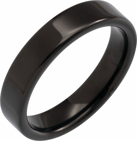 Black PVD Tungsten 5 mm Flat Band Size 7