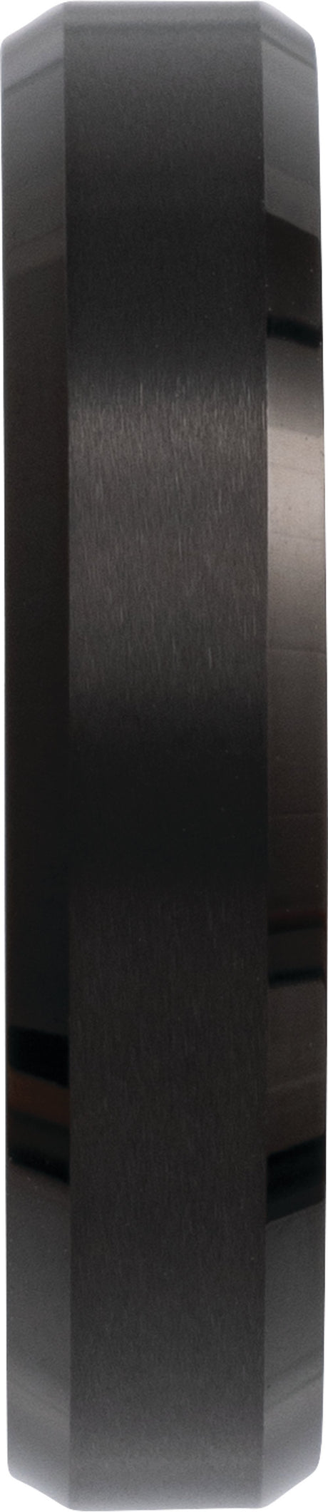 Black PVD Tungsten 5 mm Beveled-Edge Inlay Band Size 7